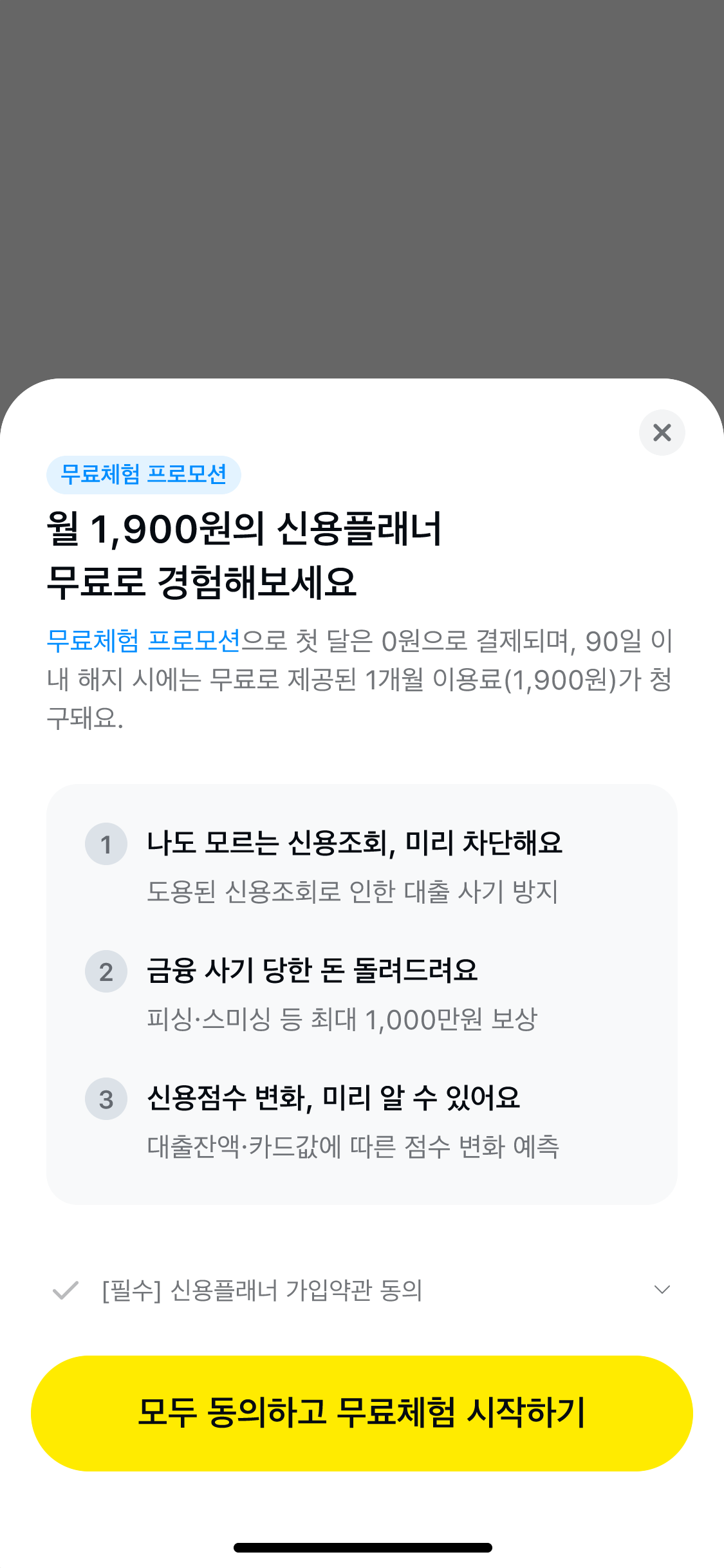 무료체험 동의